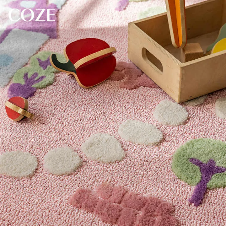 سجاد مربع سميك مصنوع يدويًا لغرف الأميرات للأطفال ، سجاد لمنطقة القراءة. Handmade thick square rugs for princess kids rooms, reading area rugs.