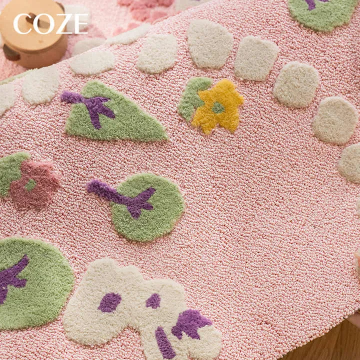 سجاد مربع سميك مصنوع يدويًا لغرف الأميرات للأطفال ، سجاد لمنطقة القراءة. Handmade thick square rugs for princess kids rooms, reading area rugs.