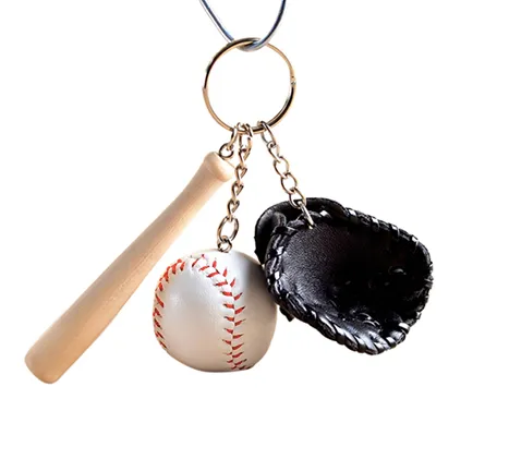 1, 6 or 12 Pcs Baseball Ball, Bat & Glove Keychain