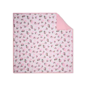 100% Premium Cotton 4/6 Layered Baby Muslin Blanket Tea Rose Print - Pink - (43x43 Inches)