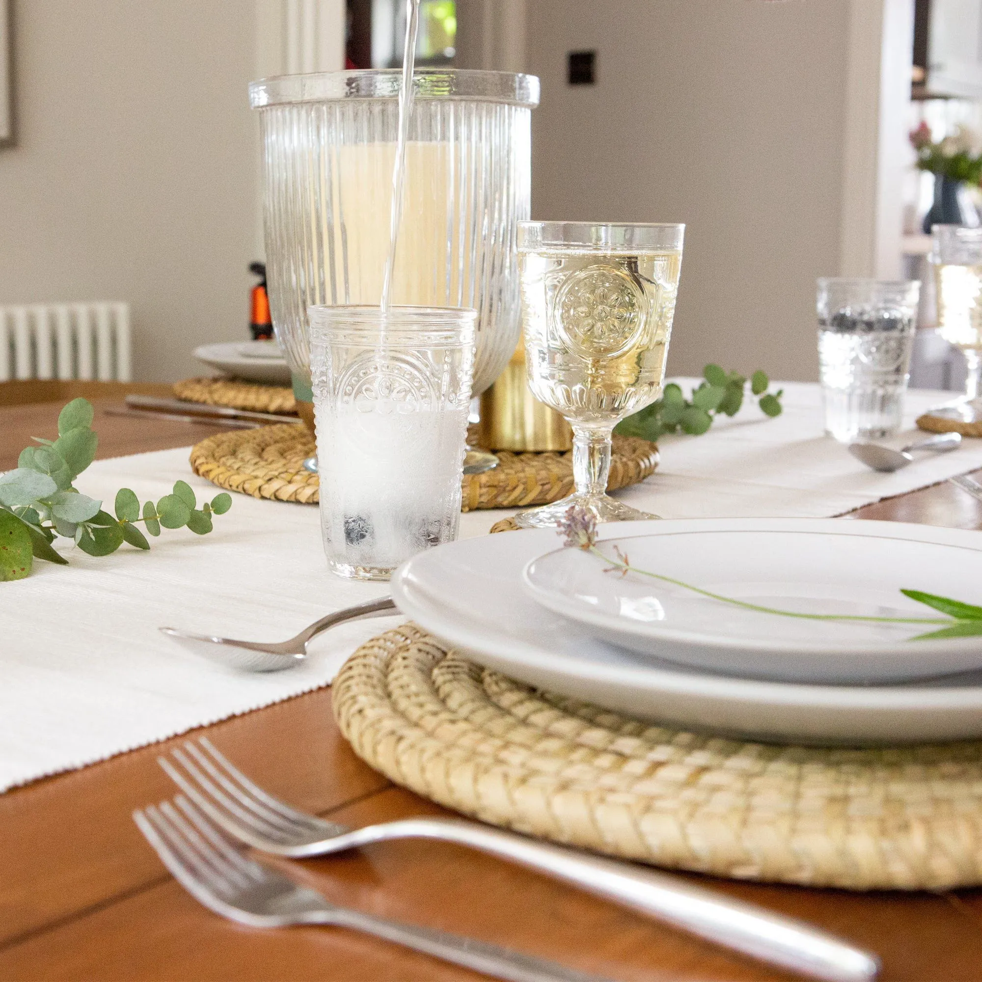 12pc Woven Palm Leaf Placemats & Coasters Set - By Argon Tableware