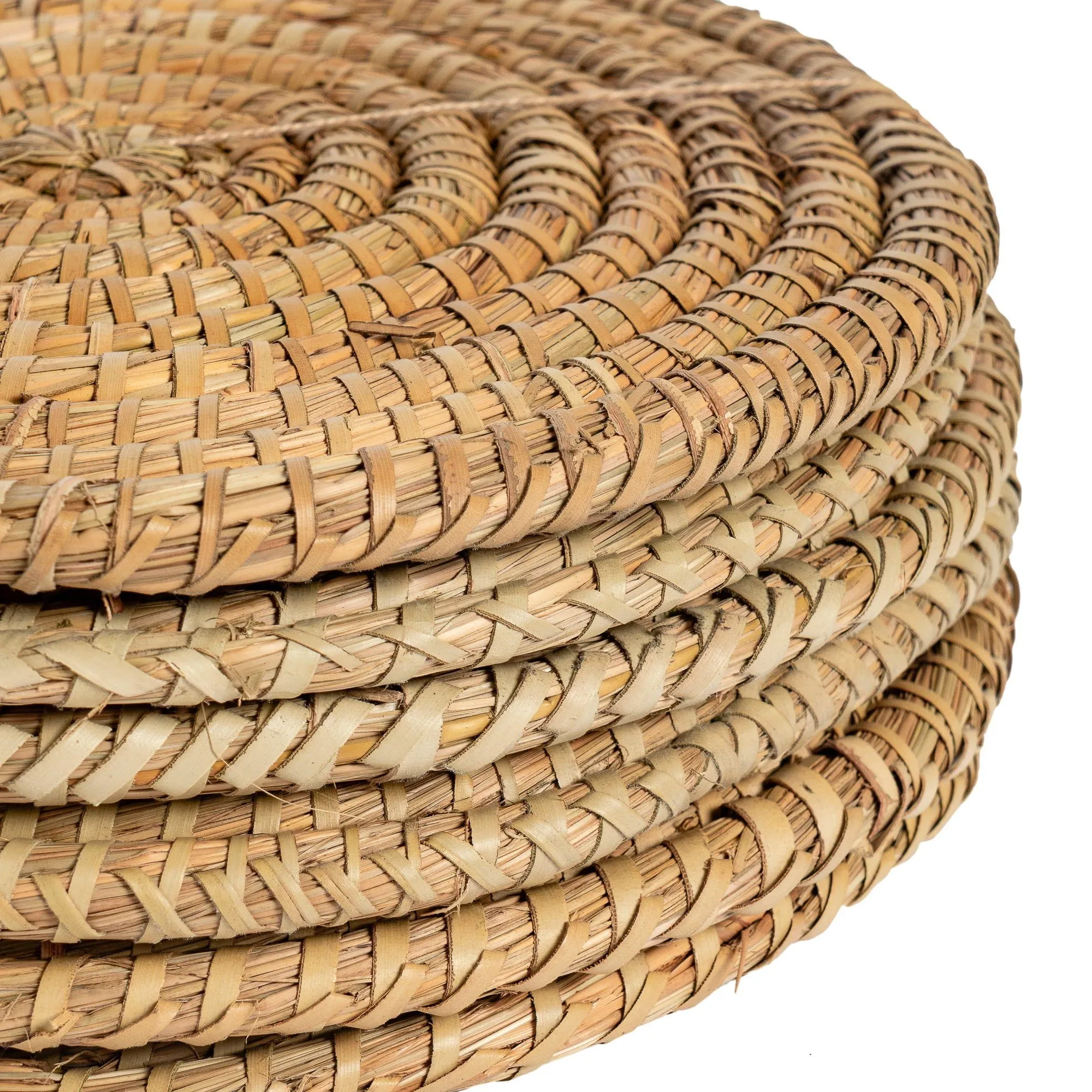 12pc Woven Palm Leaf Placemats & Coasters Set - By Argon Tableware