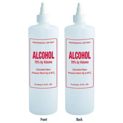 16 oz. Imprinted Nail Solution Bottle - "Alcohol"