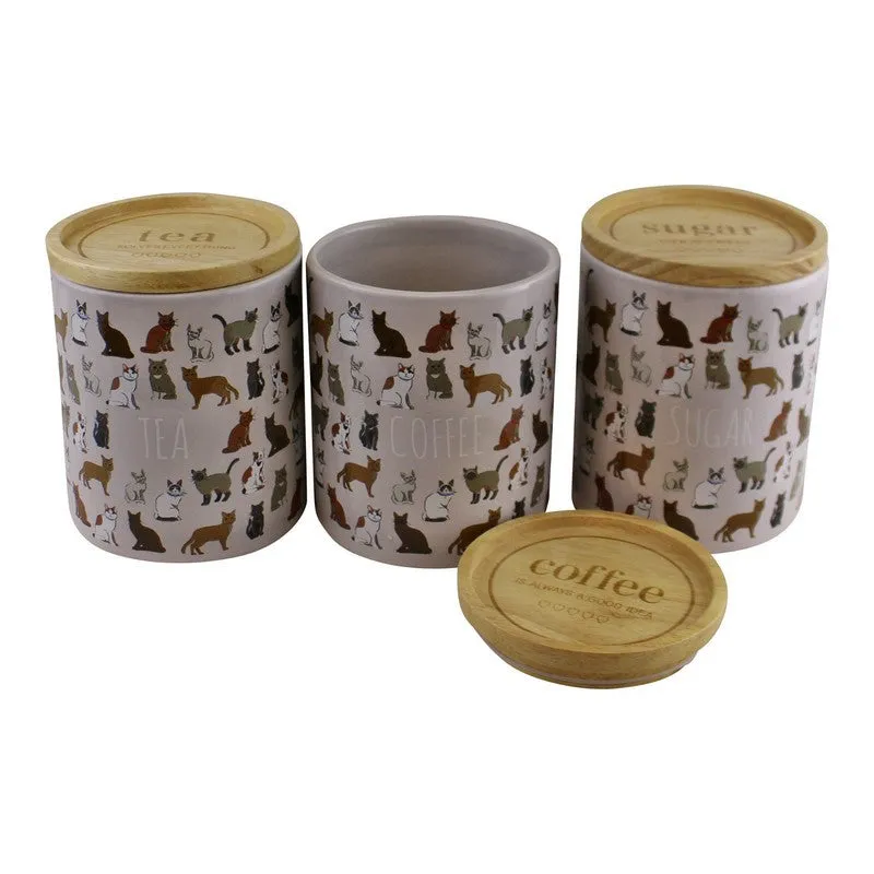 3 x Ceramic Jars 14cm - Natural