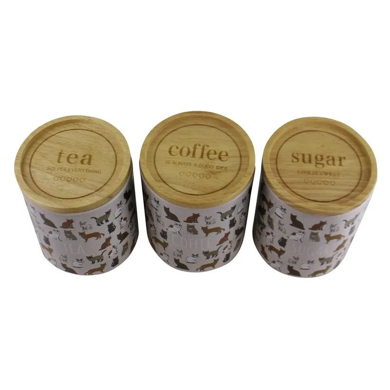 3 x Ceramic Jars 14cm - Natural
