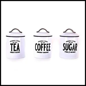 3 x Metal Jars 1.77 Litres - White