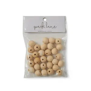 30 pk Wooden Beads, 0.74in x 0.72in
