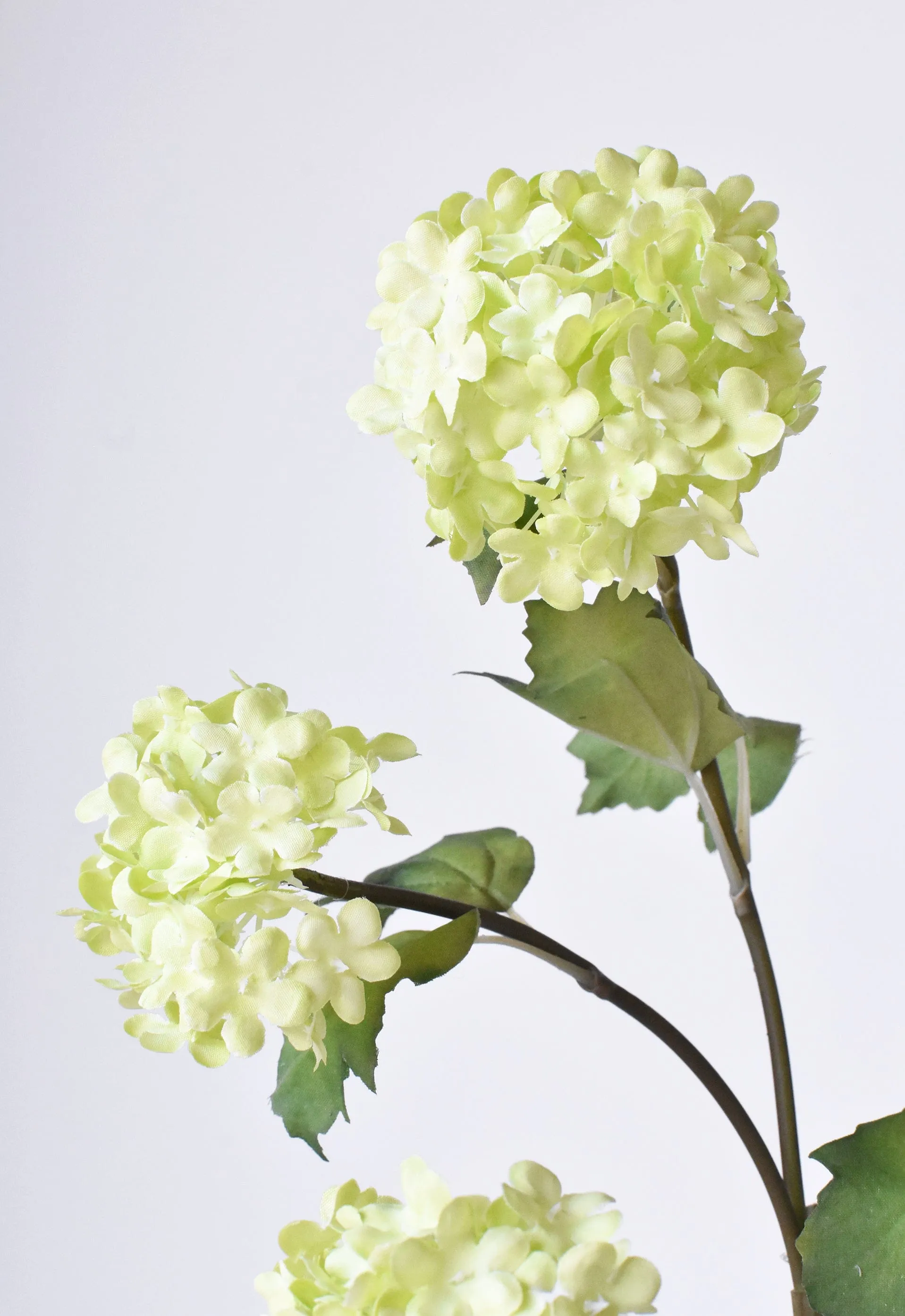 30" Faux Green Snowball Hydrangea Stem
