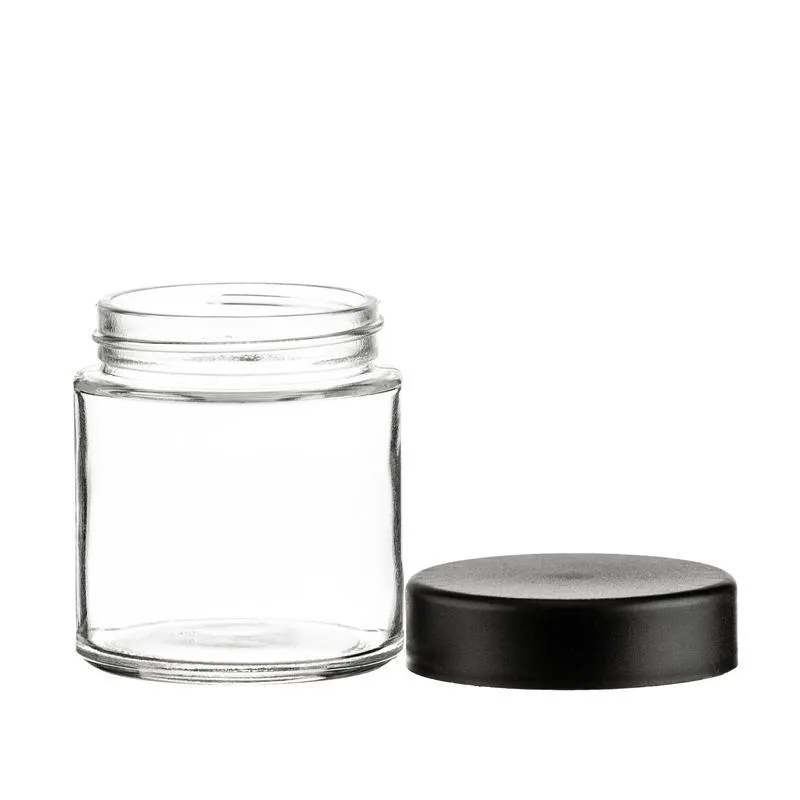 3oz Glass Jar with Black Child-Resistant Lid