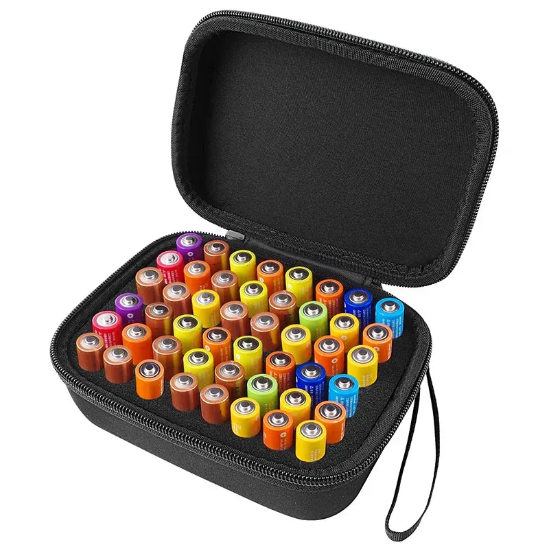 48 Battery Carrying Case Eva Storage Box For Aa Batteries