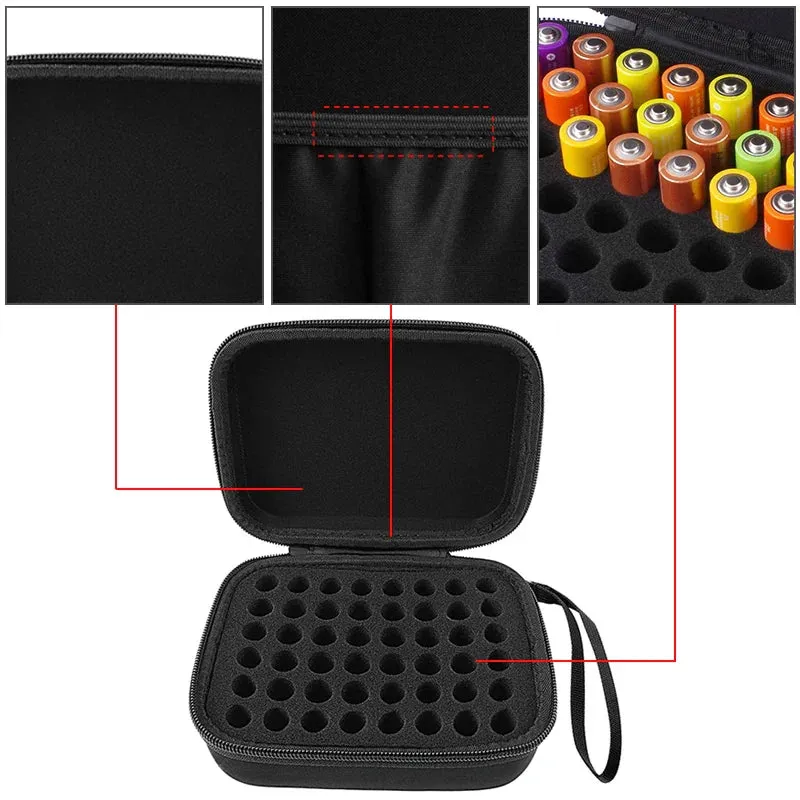 48 Battery Carrying Case Eva Storage Box For Aa Batteries