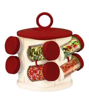8 JAR 360 degree Revolving Spice Rack Cheese Shaker & Spice Shaker