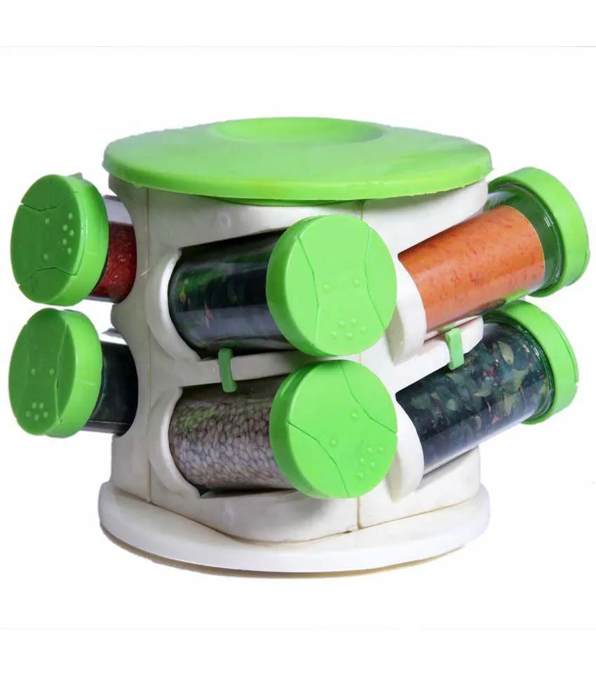 8 JAR 360 degree Revolving Spice Rack Cheese Shaker & Spice Shaker