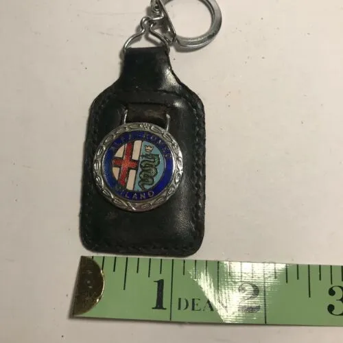 Alpha-Romeo Milano Metal And Leather Keychain
