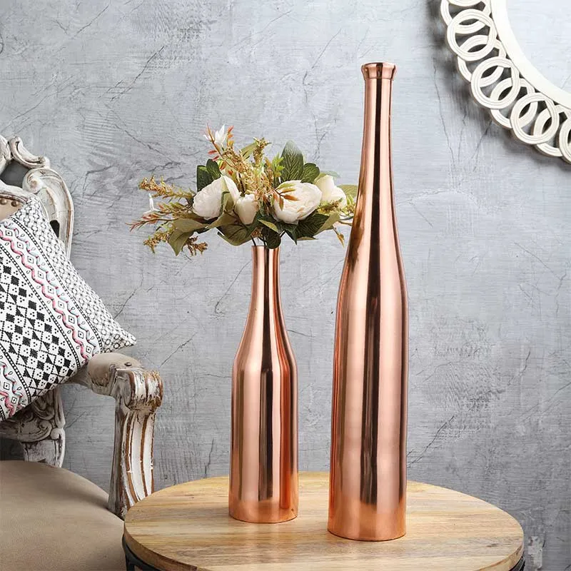 Aluminium Nickle Champagne Bottle Vase | Set of 2