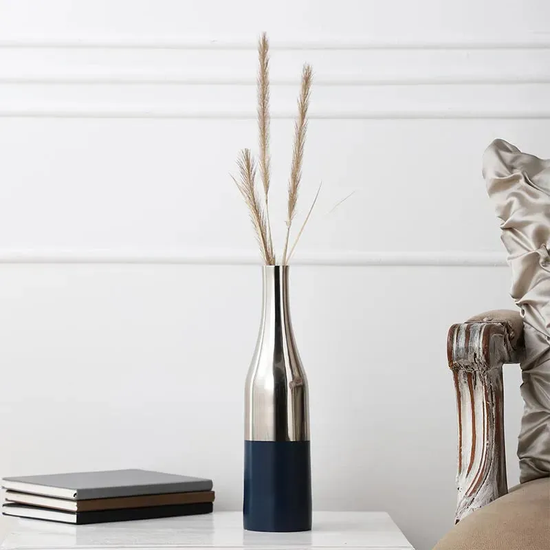 Aluminium Nickle Champagne Bottle Vase | Set of 2