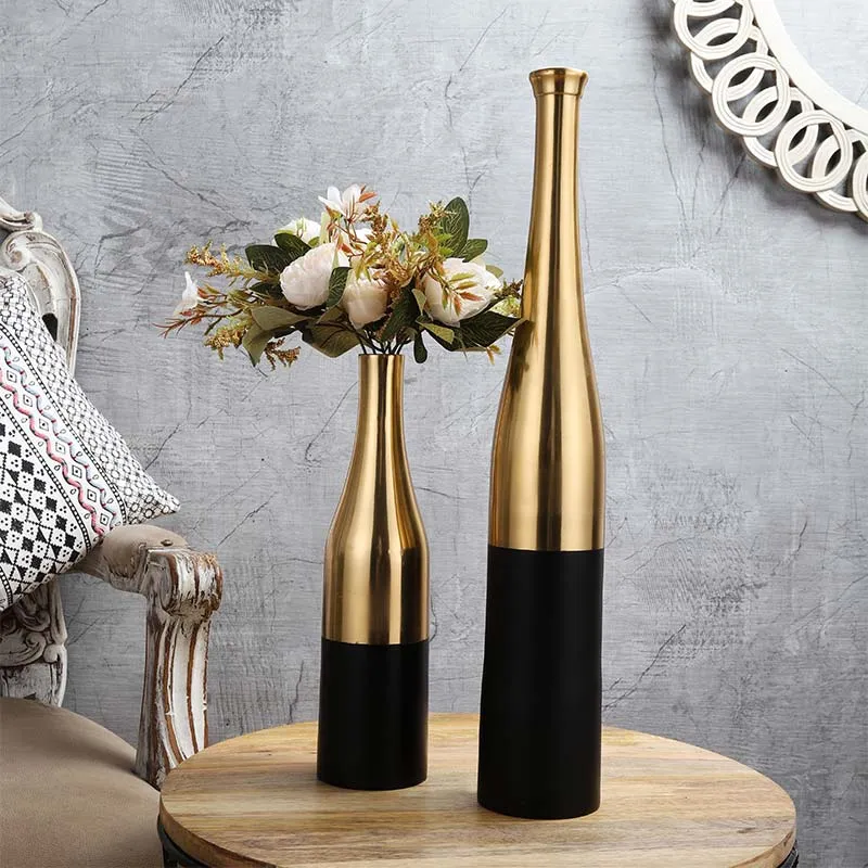 Aluminium Nickle Champagne Bottle Vase | Set of 2