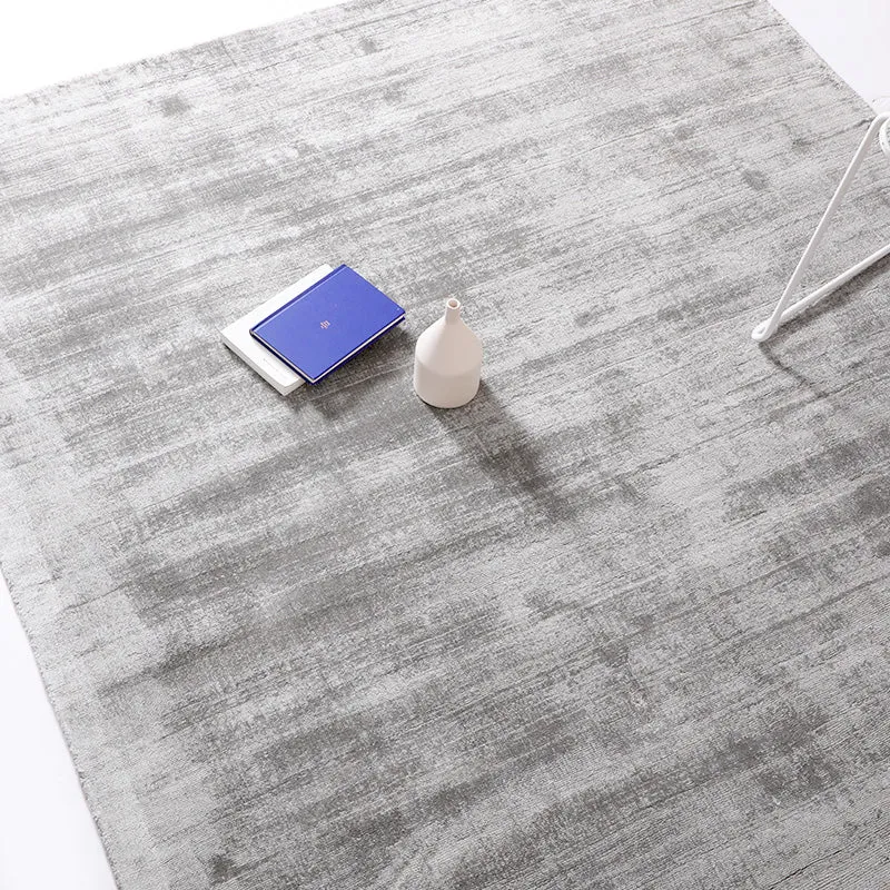 Amir Silver Gray Abstract Viscose Rug