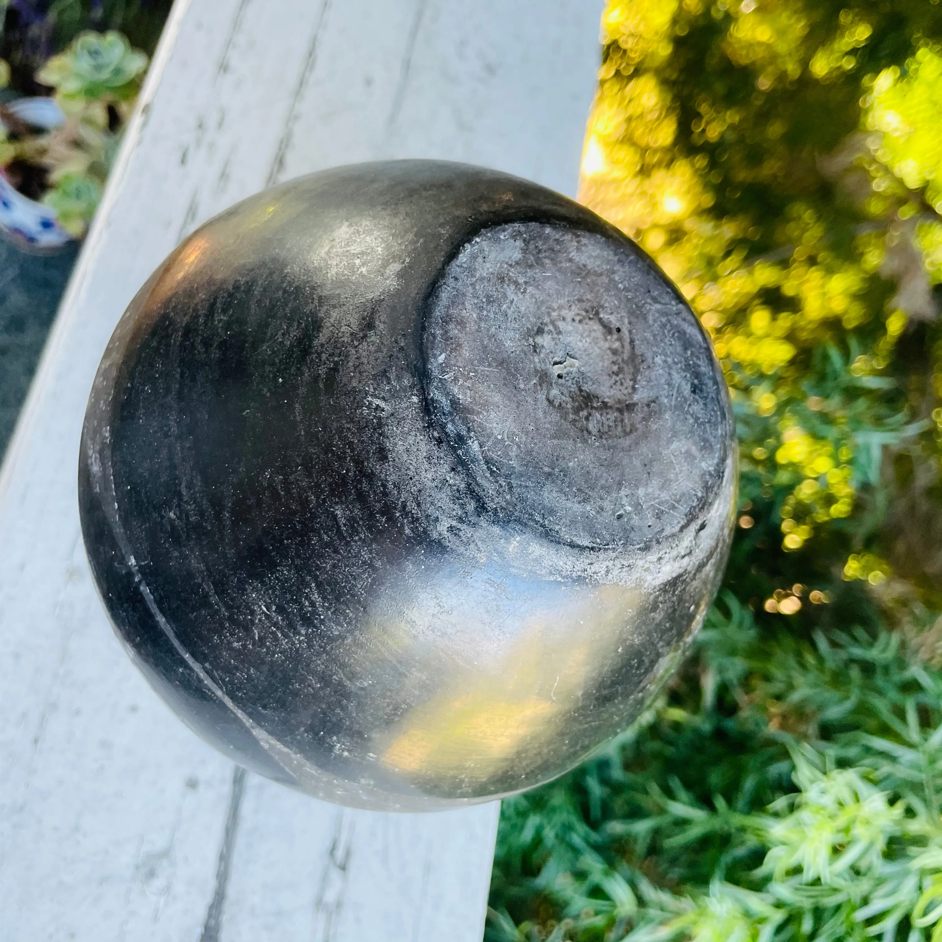 Antique Primitive Handmade Black Ceramic Pottery Decorative Vessel Vase