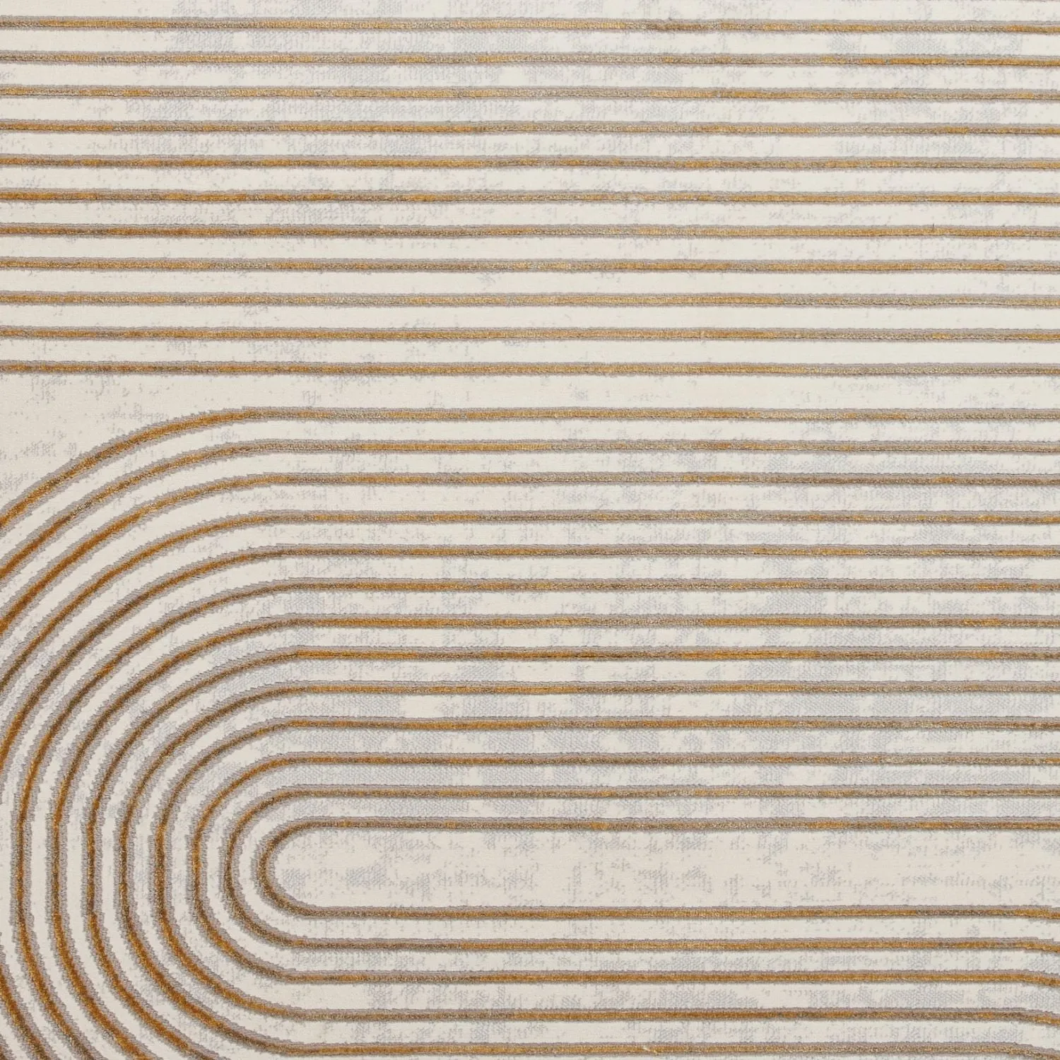 Apollo 2683 Grey and Gold Modern Linear Rug