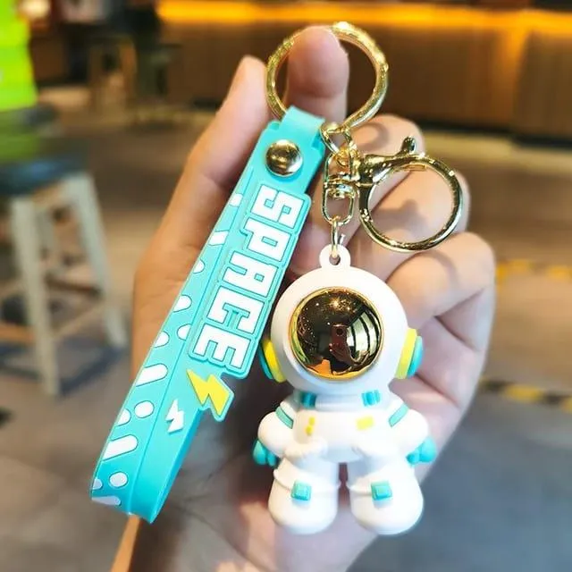 Astronaut Silicon Keychain With Bagcharm And Strap (Select From Drop Down Menu)