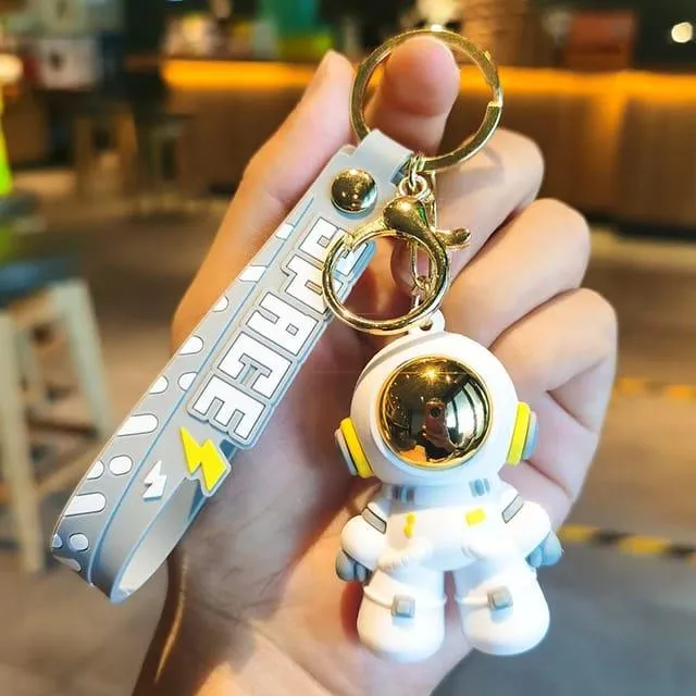 Astronaut Silicon Keychain With Bagcharm And Strap (Select From Drop Down Menu)