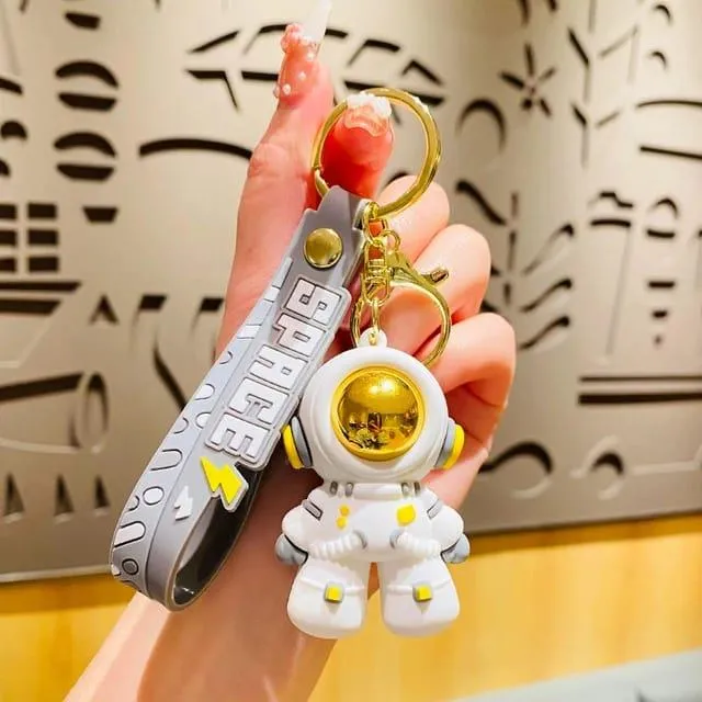 Astronaut Silicon Keychain With Bagcharm And Strap (Select From Drop Down Menu)