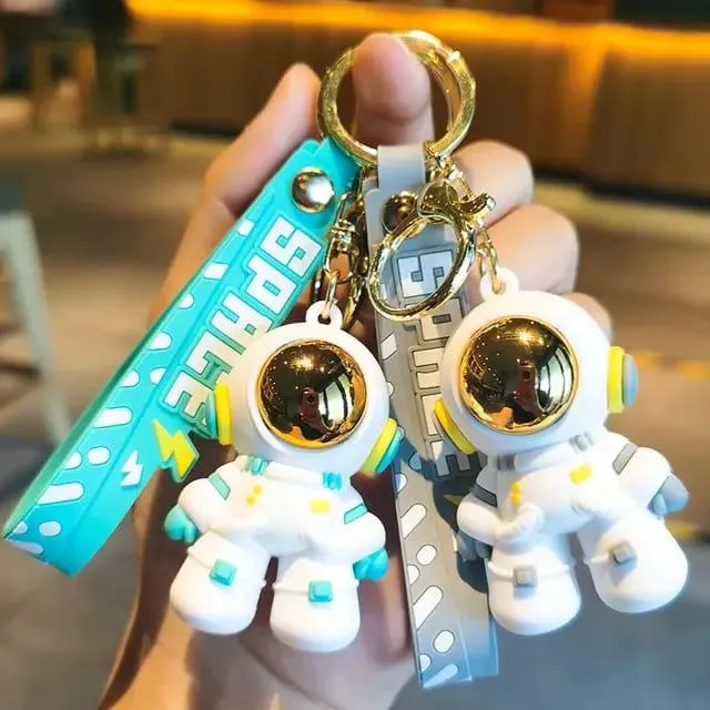 Astronaut Silicon Keychain With Bagcharm And Strap (Select From Drop Down Menu)