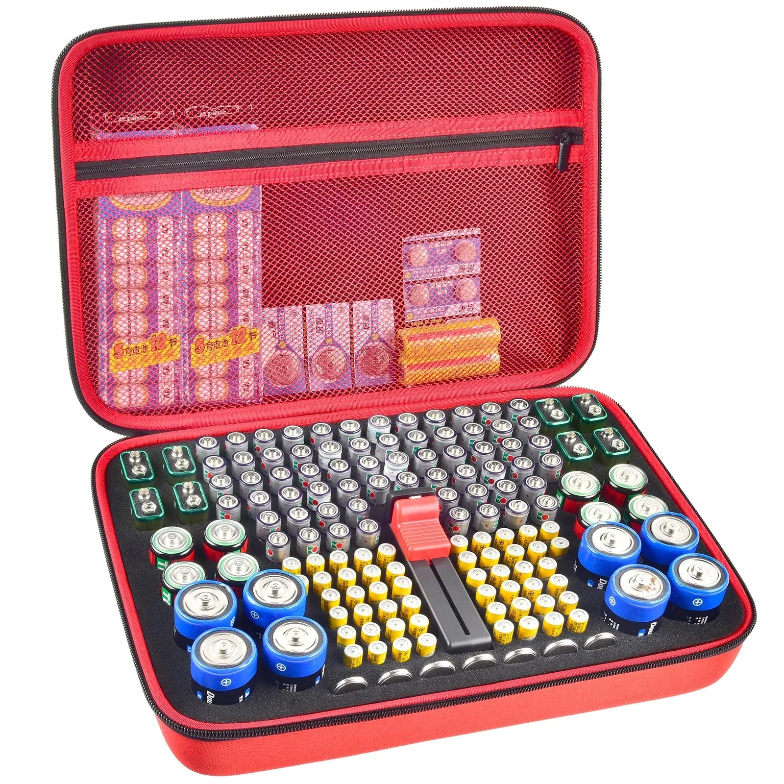 Battery Storage Case Tester Organize Batteries In Garage