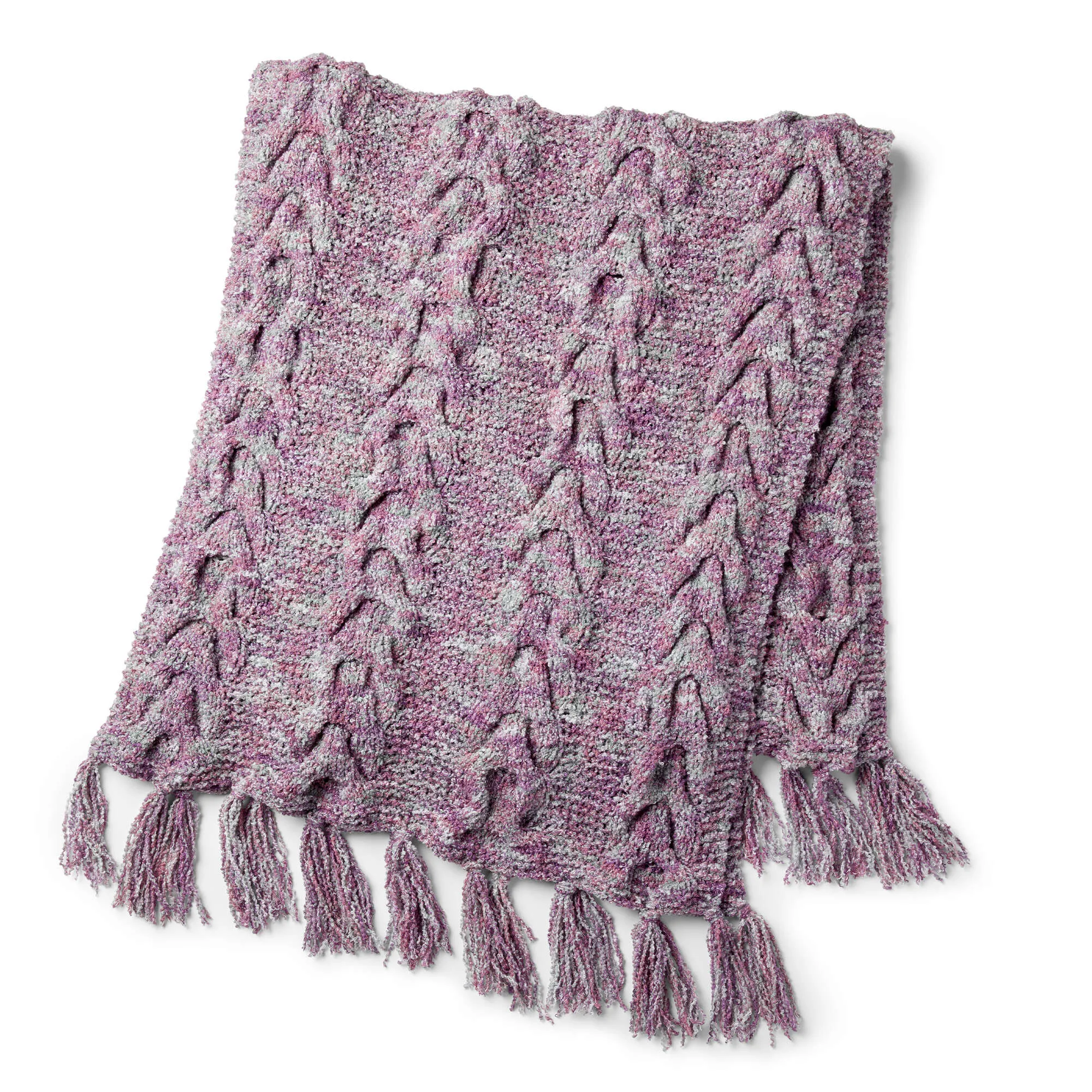 Bernat Cable & Garter Textures Knit Blanket