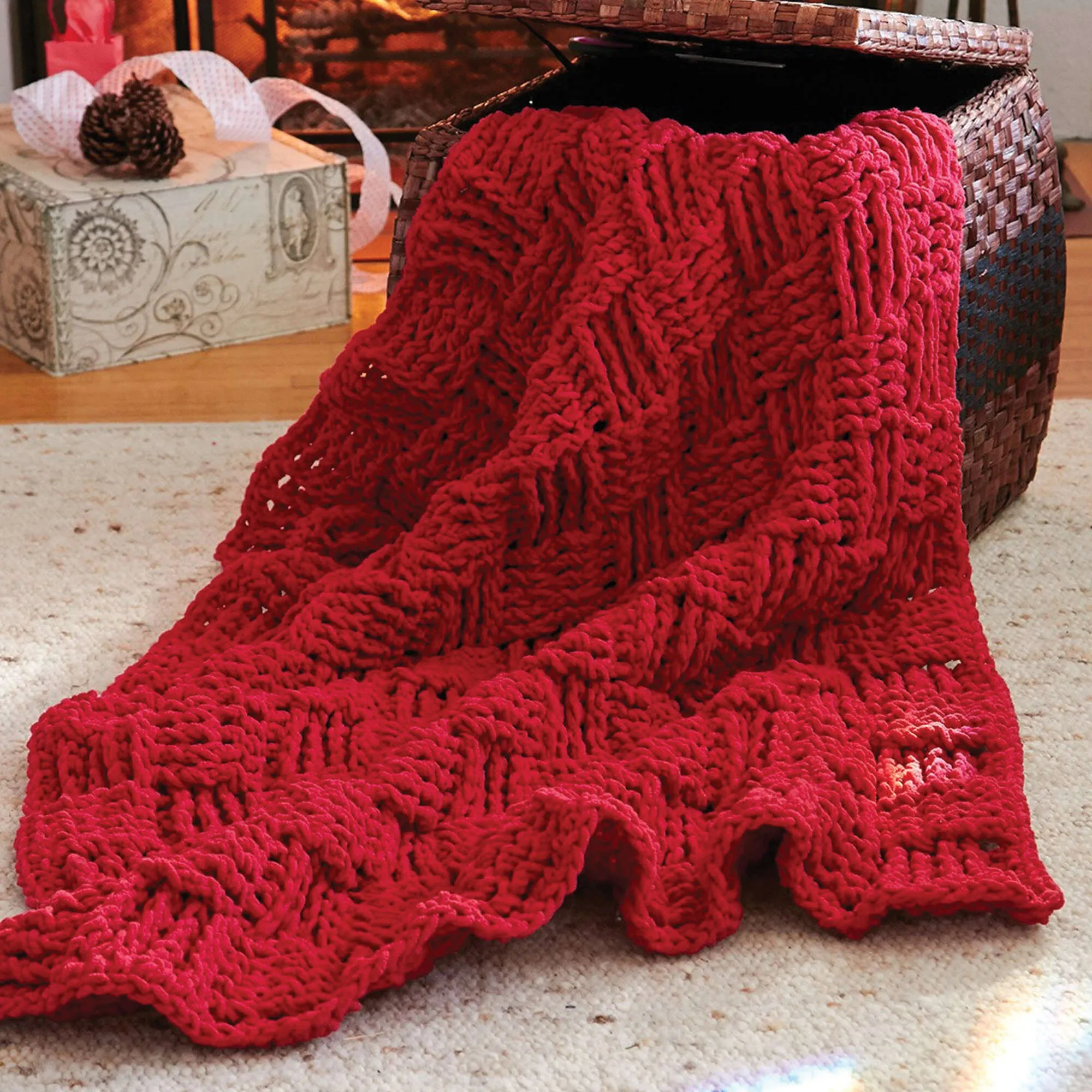 Bernat Crochet Basketweave Afghan