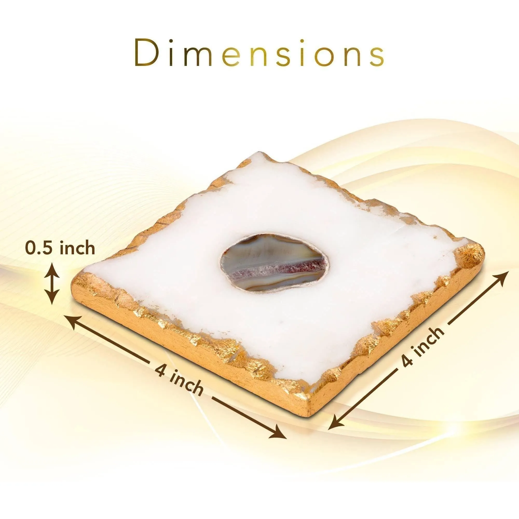 Bezrat - Bezrat Square Marble Coasters for Drinks