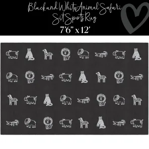 Black and White Animal Safari Sit Spot | Classroom Rugs | Schoolgirl Style