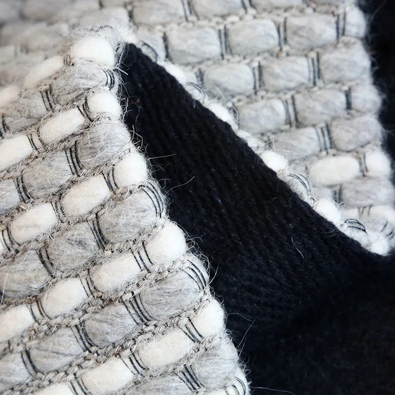 Blue and Grey Chunky Weave Rug