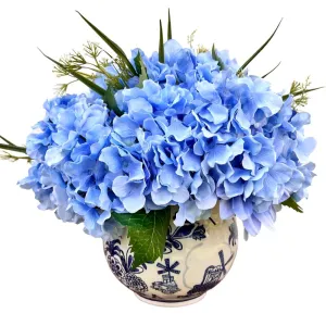 Blue and White 9" Porcelain Flower Vase