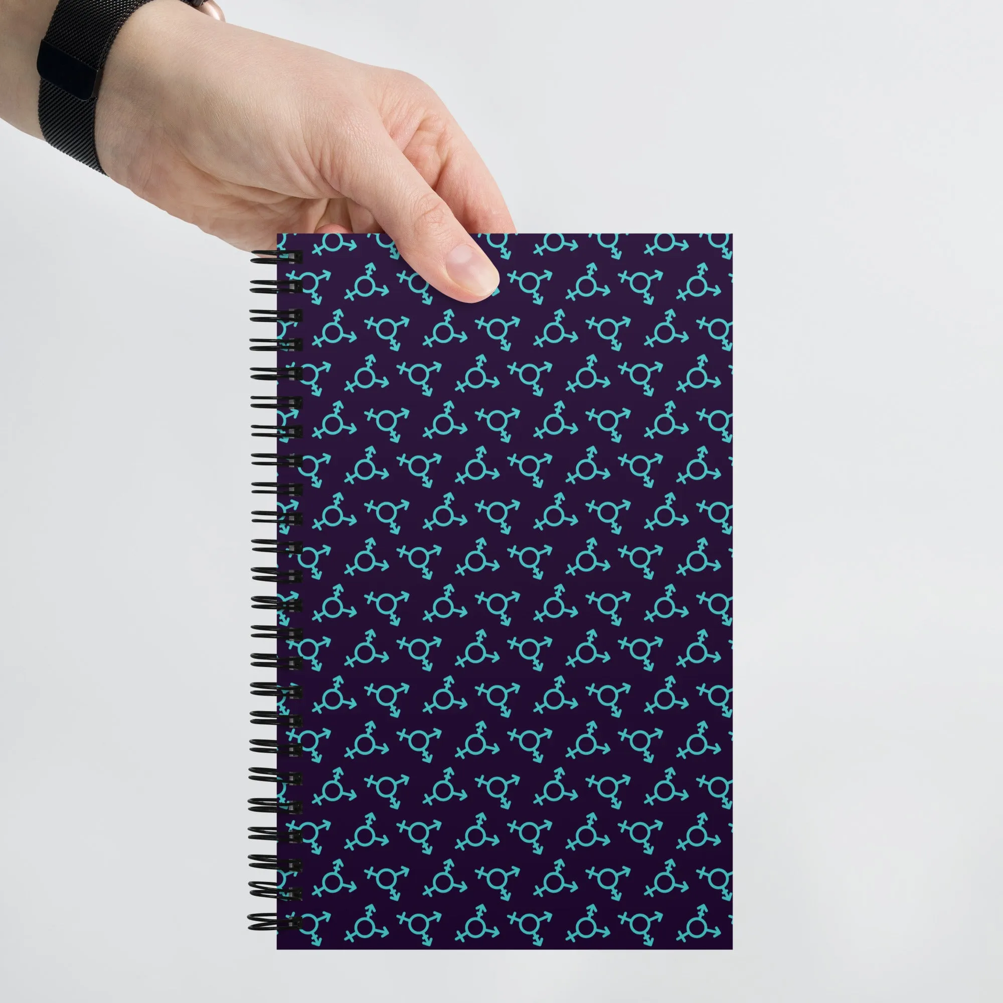 Blue Trans Symbol Pattern Spiral Notebook