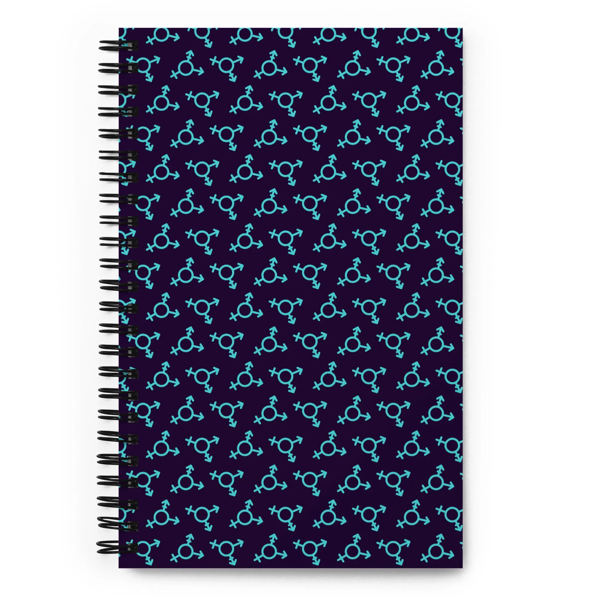 Blue Trans Symbol Pattern Spiral Notebook