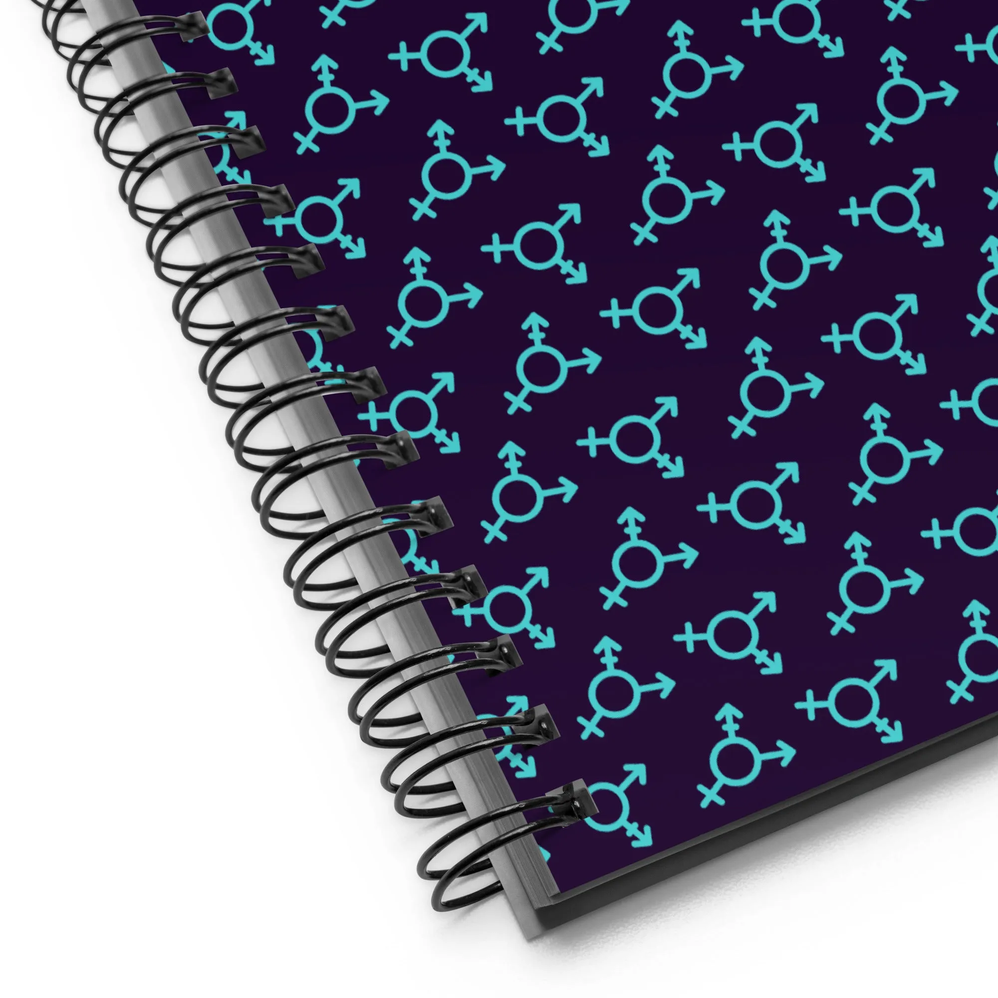 Blue Trans Symbol Pattern Spiral Notebook
