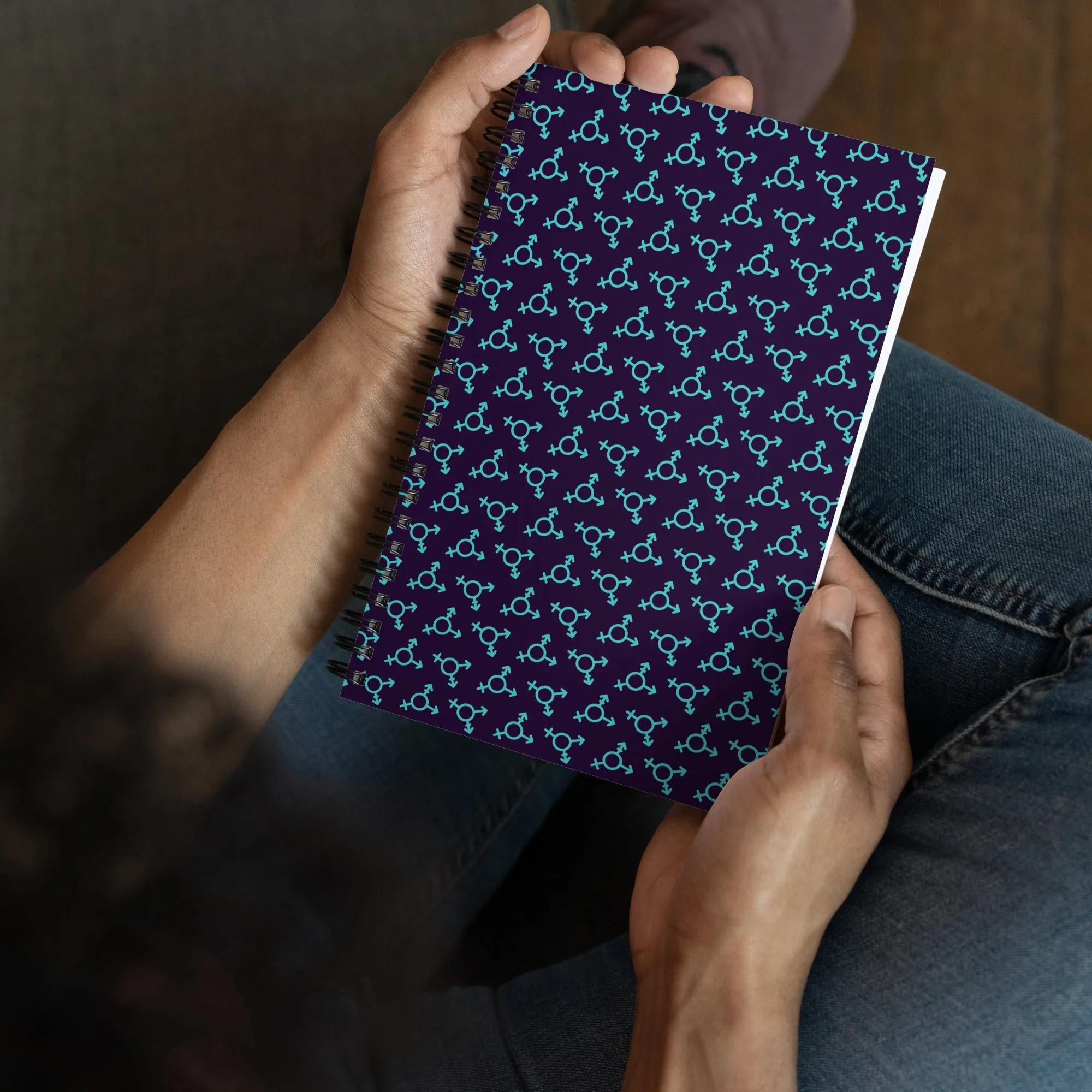 Blue Trans Symbol Pattern Spiral Notebook