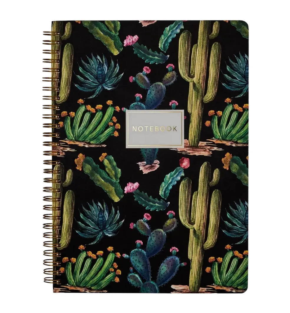 Bruno Visconti Cactus Spiral Notebook Black