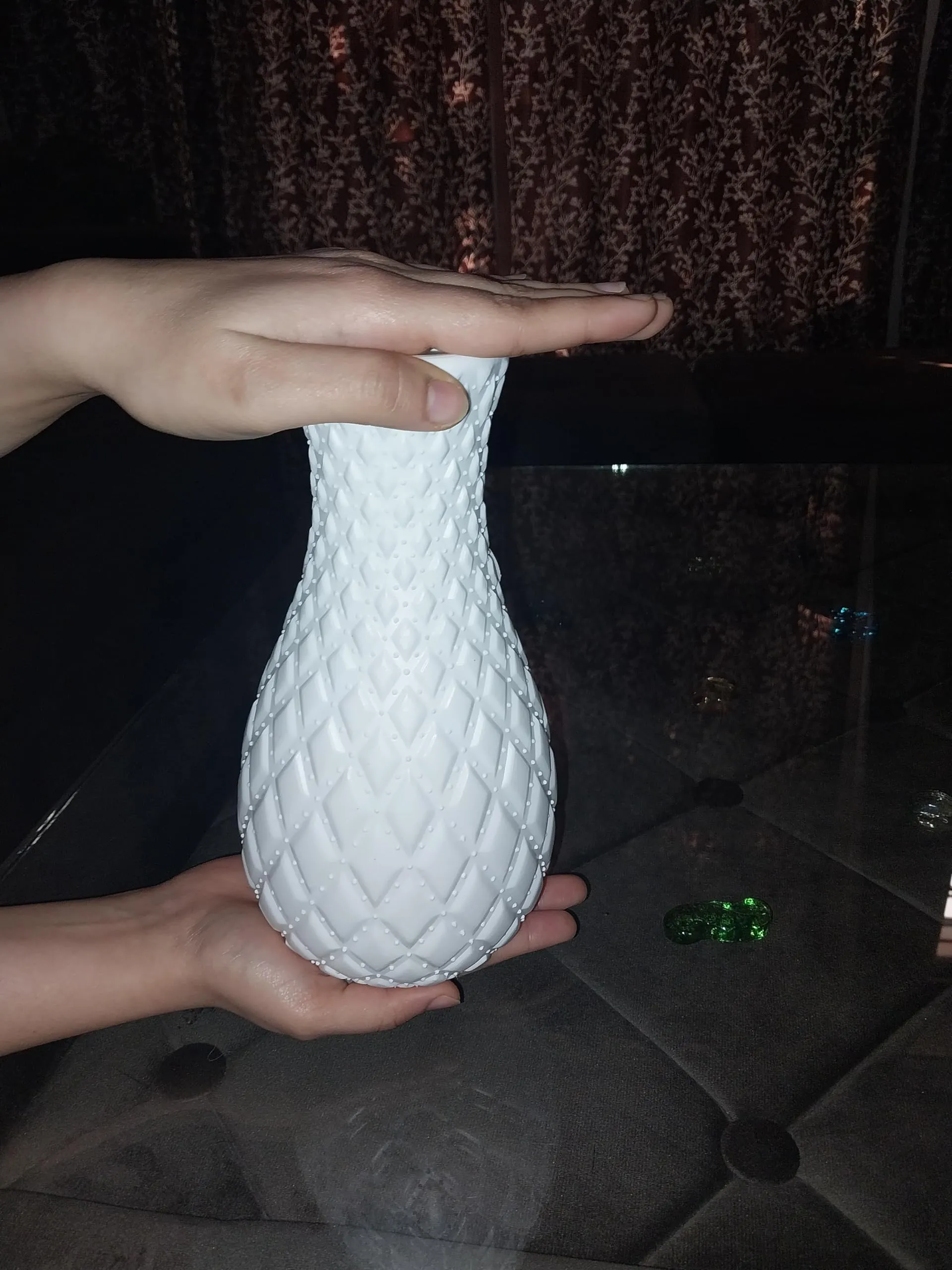 bvslf Designer Flower Vase for Home Office Decoration, Decorative Vase for Home Decor Center Table Bedroom Living Room & Office Decoration, Flower Holder, White Vase, Set of 1, 9 Inch Long