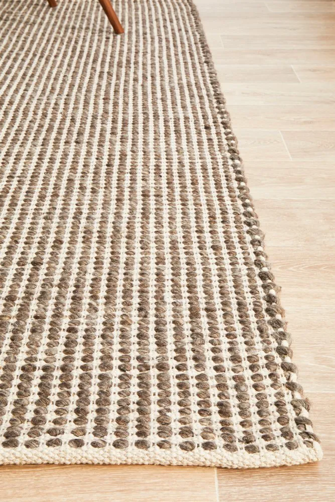 Carlos 225x155cm Felted Wool Rug - Brown