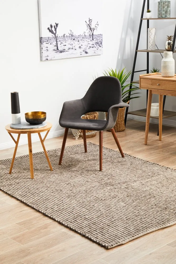 Carlos 225x155cm Felted Wool Rug - Brown