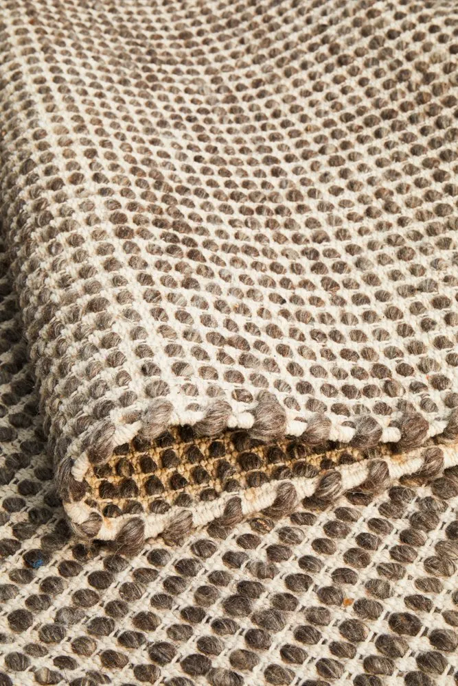 Carlos 225x155cm Felted Wool Rug - Brown