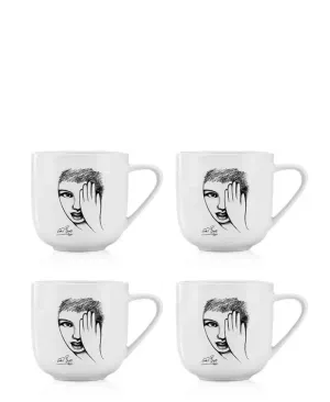 Carrol Boyes 4 Piece Eye For Detail Mug Set - White