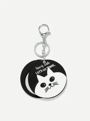 Cat Pattern Round Charm