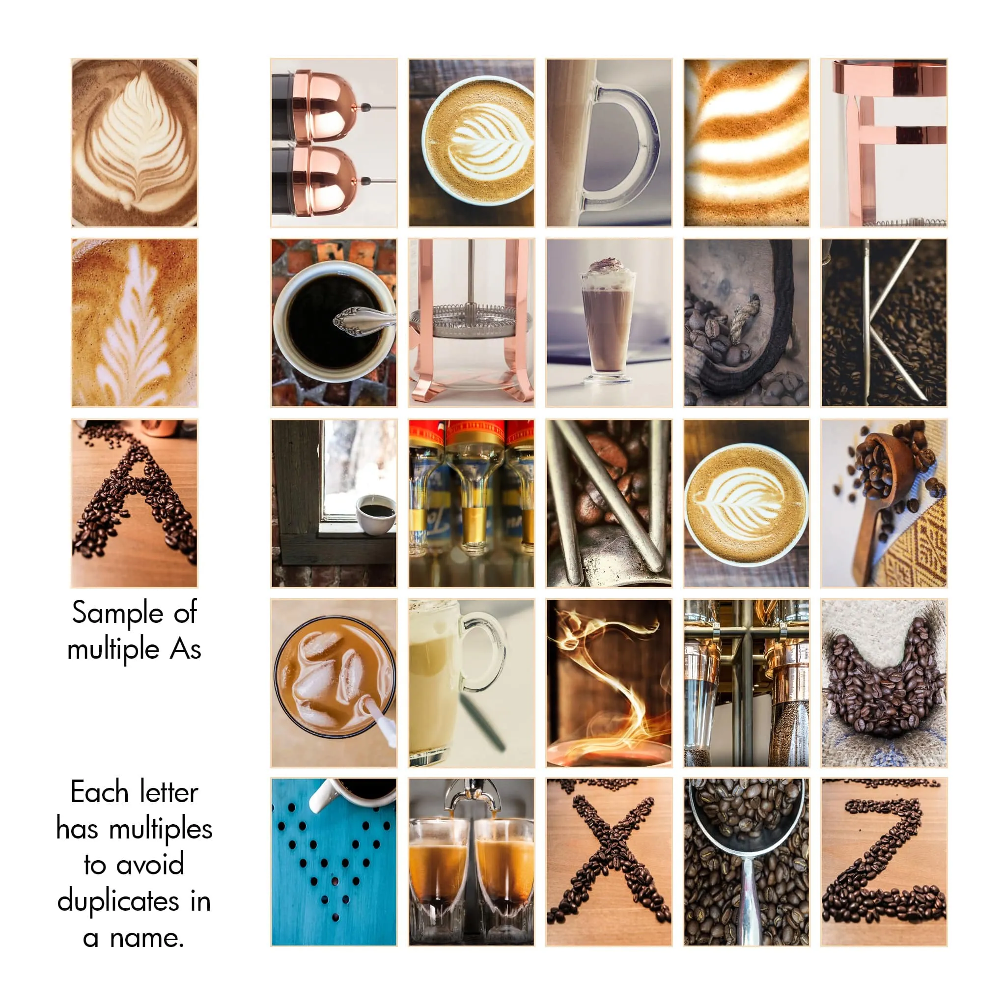Coffee Letter Name Art Print