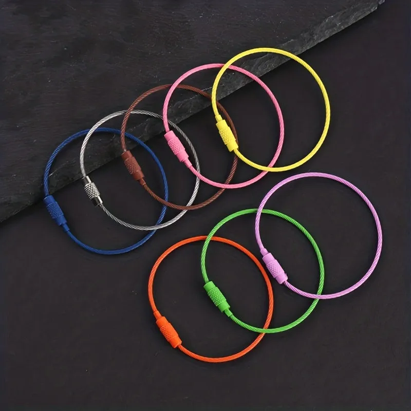 Colorful Stainless Steel Wire Keychains for Organization and Style