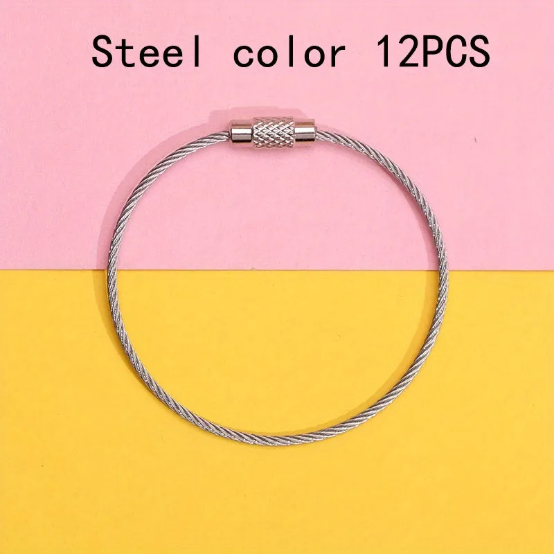 Colorful Stainless Steel Wire Keychains for Organization and Style
