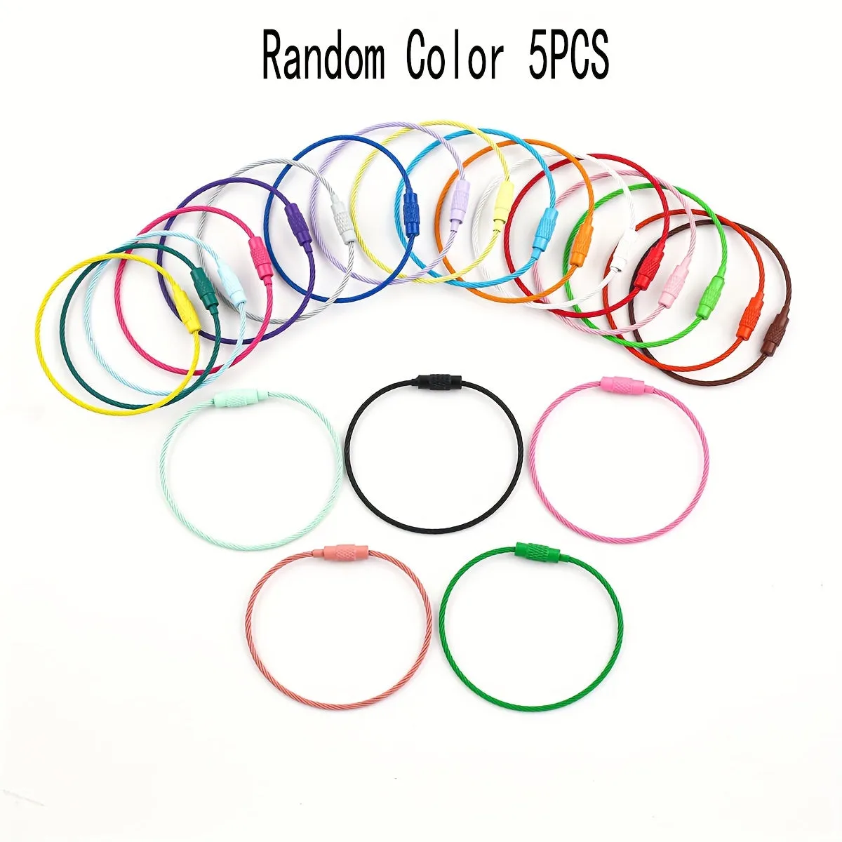 Colorful Stainless Steel Wire Keychains for Organization and Style
